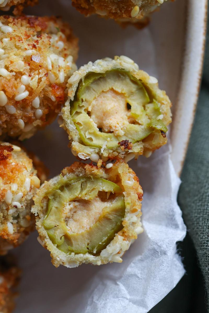 Process image of Crispy 'Feta' Stuffed Air Fryer Olives