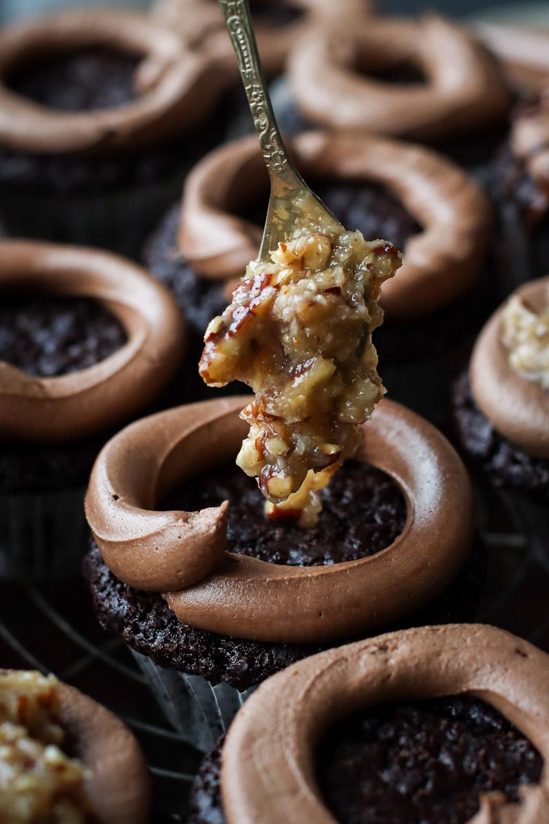 Process image of German Chocolate Cupcakes