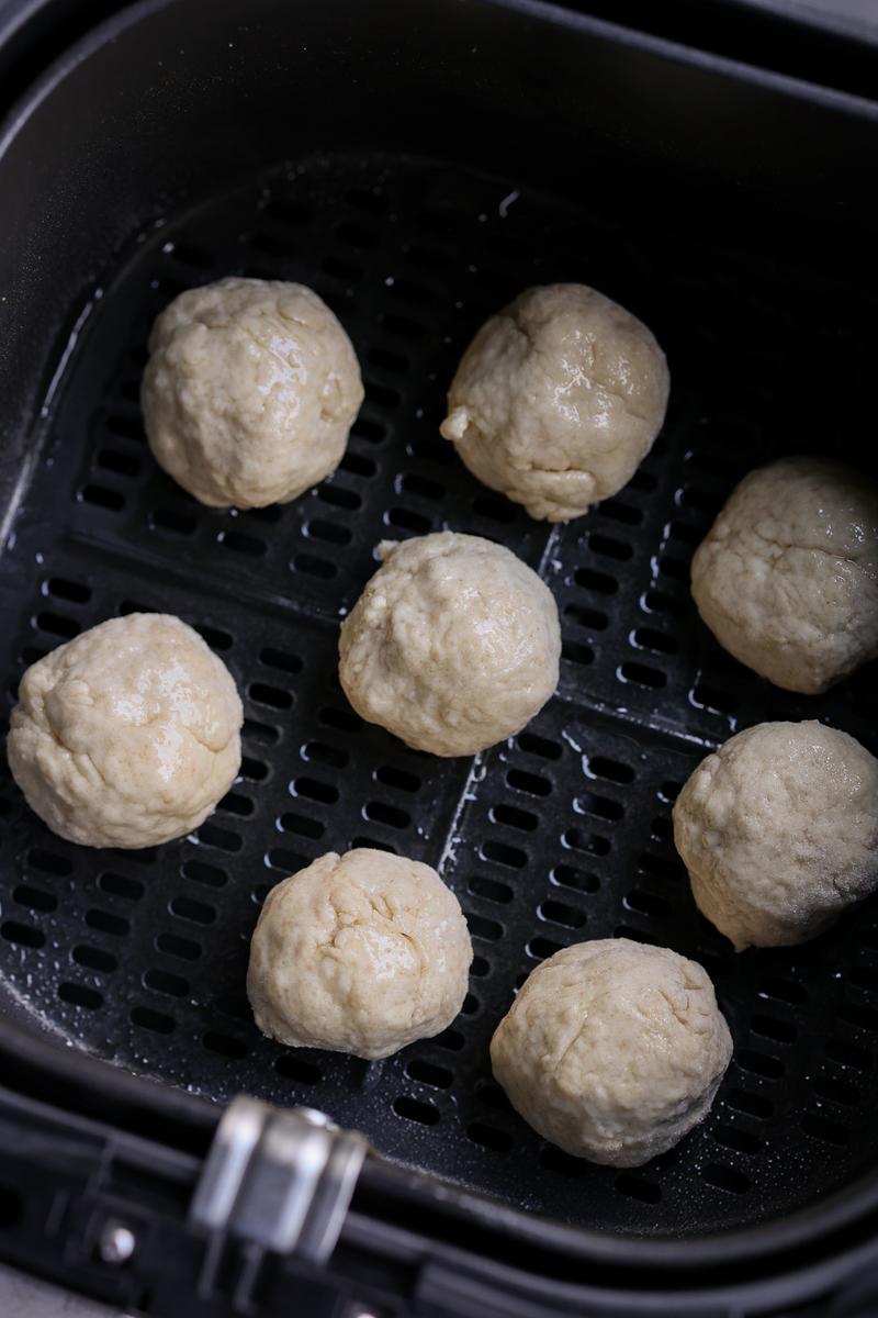 Process image of Air Fryer Cinnamon Sugar Donut Holes
