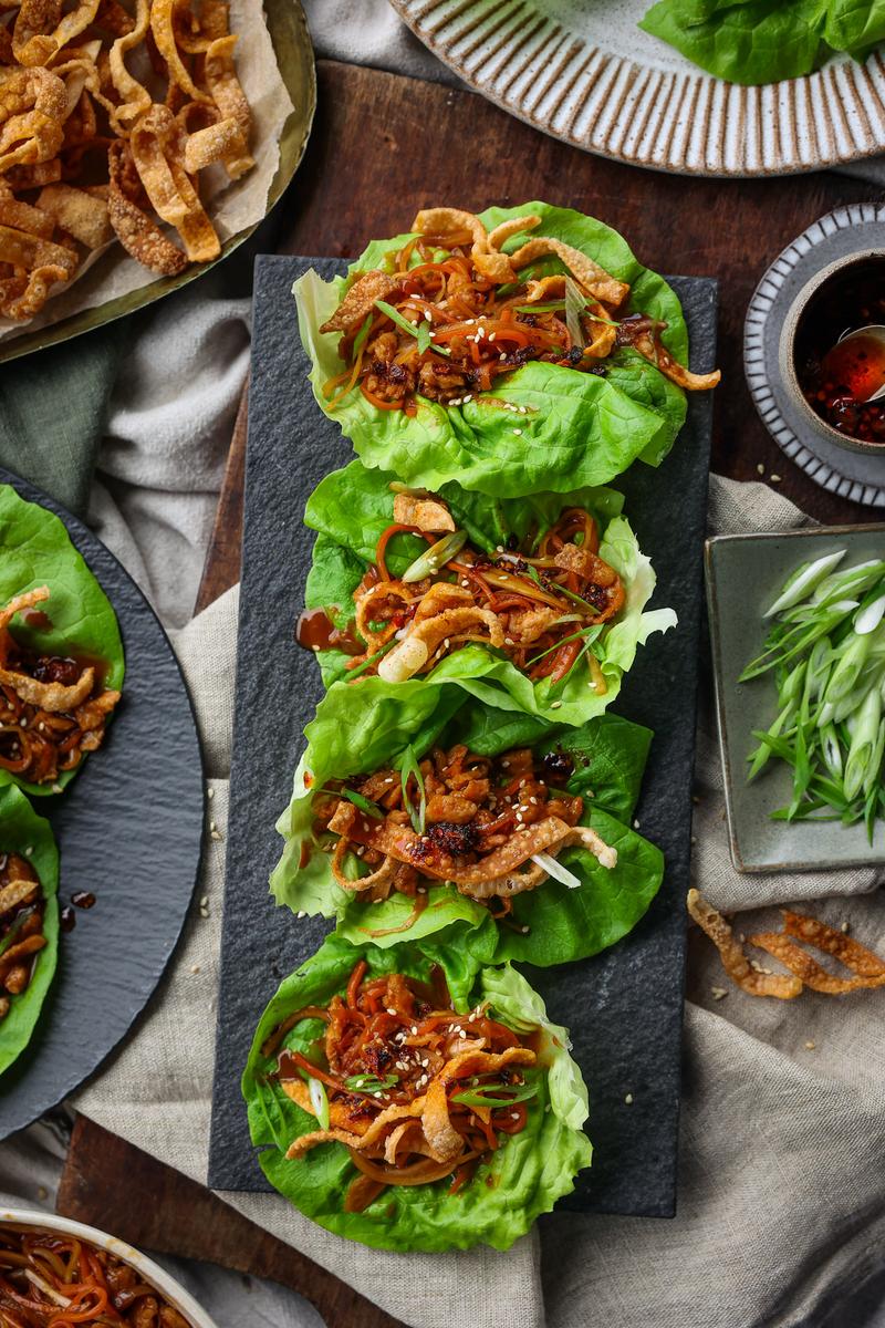 Process image of Crunchy Dumpling Lettuce Wraps
