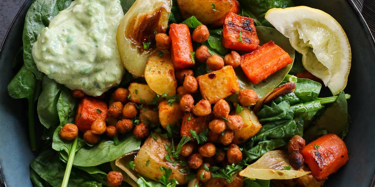 Roasted Vegetable Salad with Crispy Chickpeas | Pick Up Limes